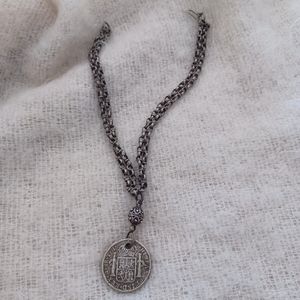 Necklance with Charles IV  Spanish Colonial Reales coin 1806